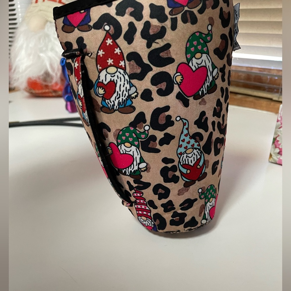 Loaded Tea or Large Size Gnomes and Hearts Animal Print Koozie